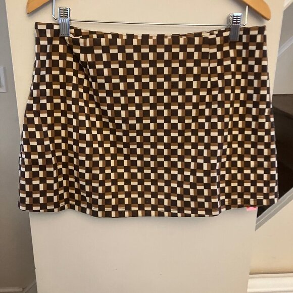 Cider Brown Op-Art Mini Skort NWT - Picture 4 of 9